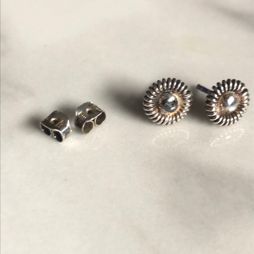 Spiral sterling silver vintage studs‎